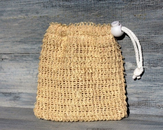 Natural Sisal Soap Pouch Soap Saver Bag by NaturisticBath on Etsy
