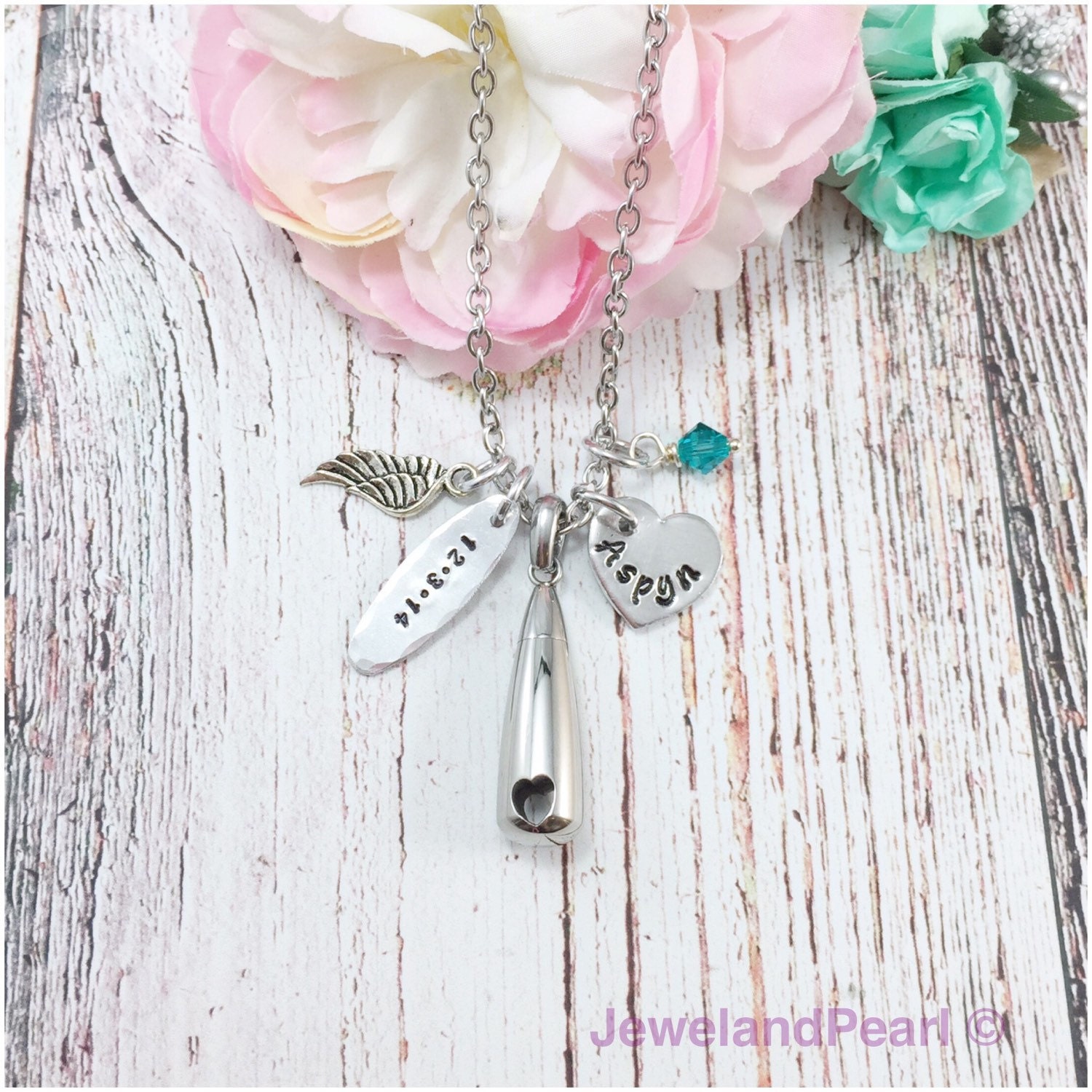 Personalized Urn Necklace Ashes Jewelry death of loved one