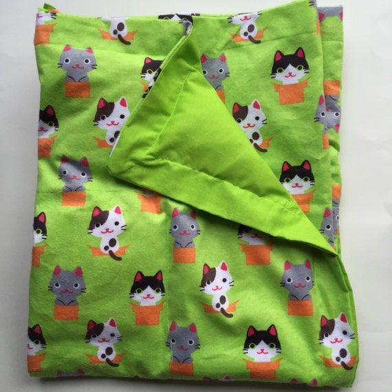 Sensory WEIGHTED BLANKET Neon Kitty Cat 6 lbs.Handmade New