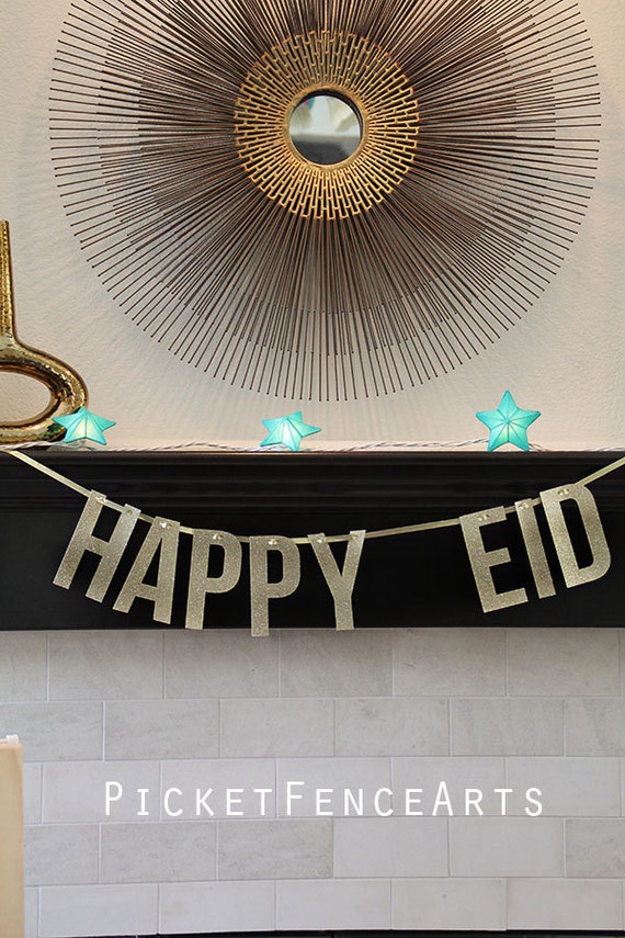 Happy Eid Banner Eid Banner Gold Glitter Eid Banner Eid