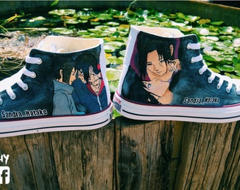 naruto manga hand painted shoes converse Custom one of a kind canvas