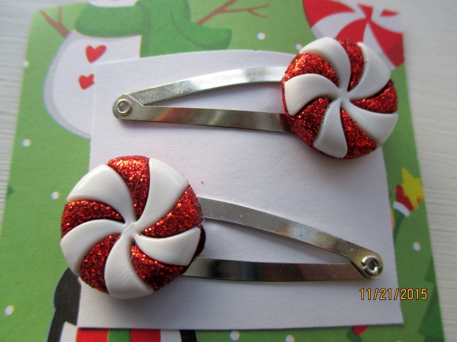 Peppermint barrettesCandy hair clipsKidslittle girls