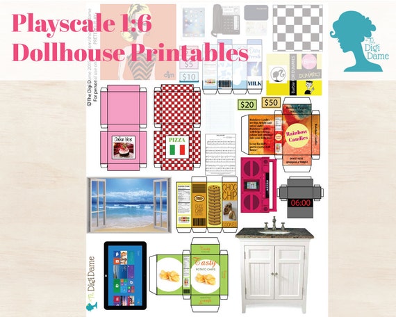 Pretend Play Printable - Playscale 1:6 Dollhouse Decor Suitable for ...
