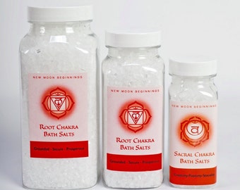 Root Chakra Bath Salts - root chakra balancing - seven chakra stones - 7 chakra - chakra set - aromatherapy bath - essential oils - healing