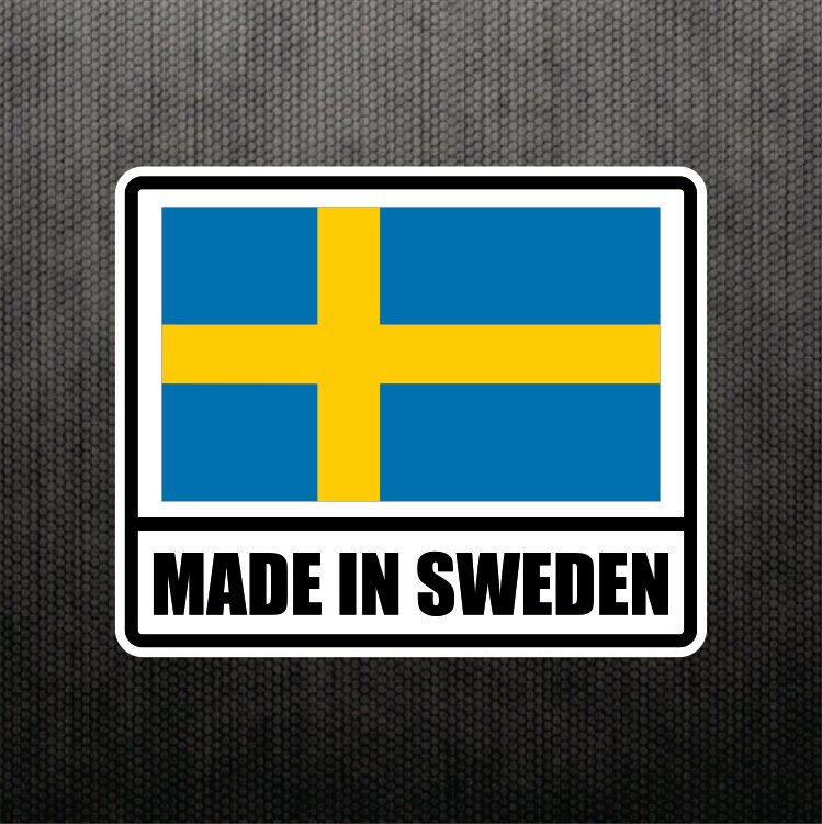 Made In Sweden Sticker Vinyl Decal Swedish Flag Sticker Car