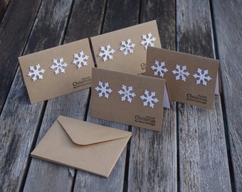 Christmas card set - Handmade christmas cards, Card set, Festive cards, Xmas cards, Gift wrapping, Snowflake cards, Notelets, Snowflake gift