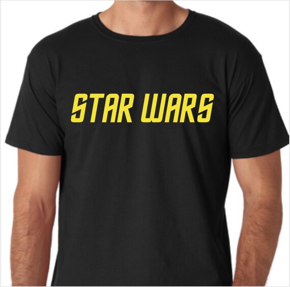 Star Trek Star Wars Logo Style Swap Funny Custom Made T-Shirt