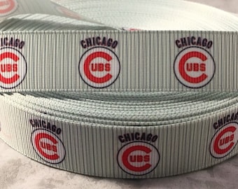Cubs Ribbon - 7/8" Grosgrain Ribbon Chicago Cubs Ribbon by yard, for hair bows,crafting and more! Baseball Ribbon - Cubs