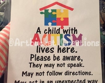 Autism Safety Sign For Home