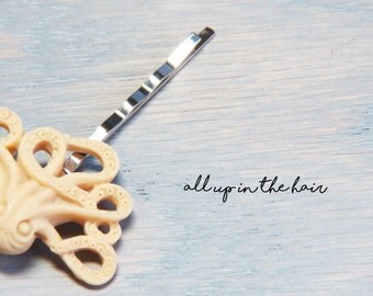 Tan Octopus Bobby Pins
