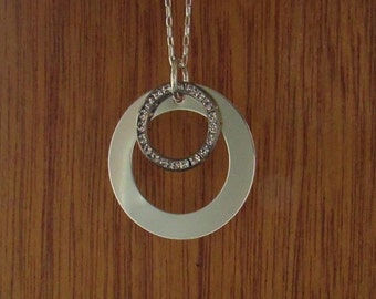 Sterling Silver Washer With Swarovski Crystal Ring