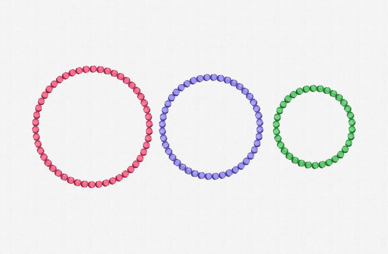 Dotted Frames Machine Embroidery Design 3 Sizes