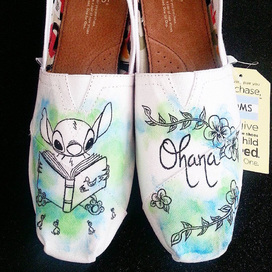 Disney Lilo And Stitch Ohana Custom Made Shoes Disney Lilo And Stitch Ohana Custom Made Shoes