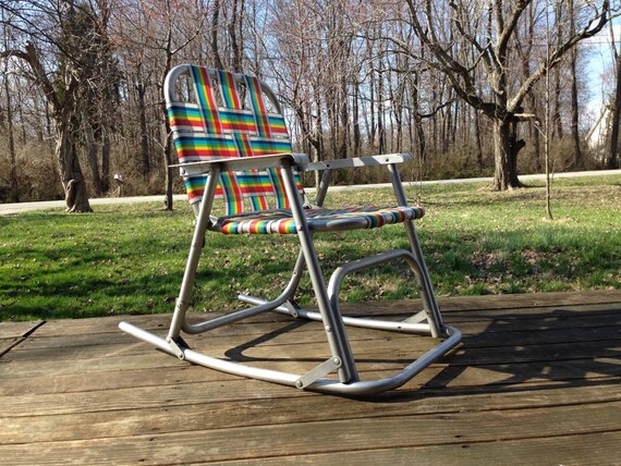 aluminum webbed rocking lawn chairs