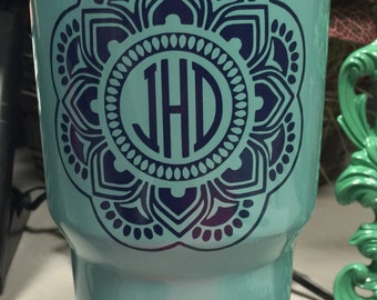 Mandala Decal - RTIC Vinyl Decal - Tumbler Decal - Personalized Decal - Monogram RTIC Decal - Free Shipping!