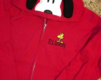 Snoopy Inspired Hoodie Zip Jacket - Kids thru Adult Sizes - Snoopy, Charlie Brown, Lucy