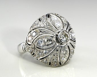 Art Deco Diamond Ring Vintage Platinum Diamond Ring Vintage Diamond Ring Art Deco Platinum Ring Unique Art Deco Ring Unique Vintage Ring
