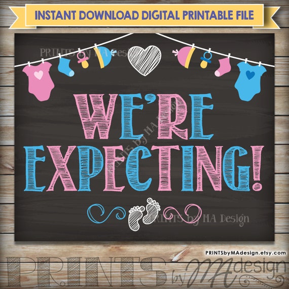 We're Expecting Pregnancy Announcement Printable