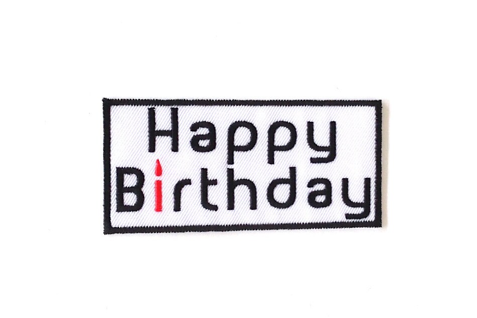 Happy Birthday Applique Iron on Patch Size 9.6 by CraftRoomStorage
