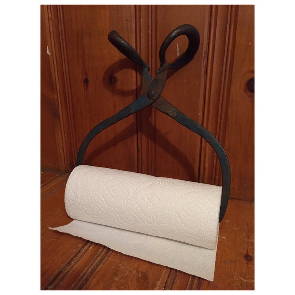 Primitive Ice Tongs Unique Paper Towel Holder by FilosaphyFinds