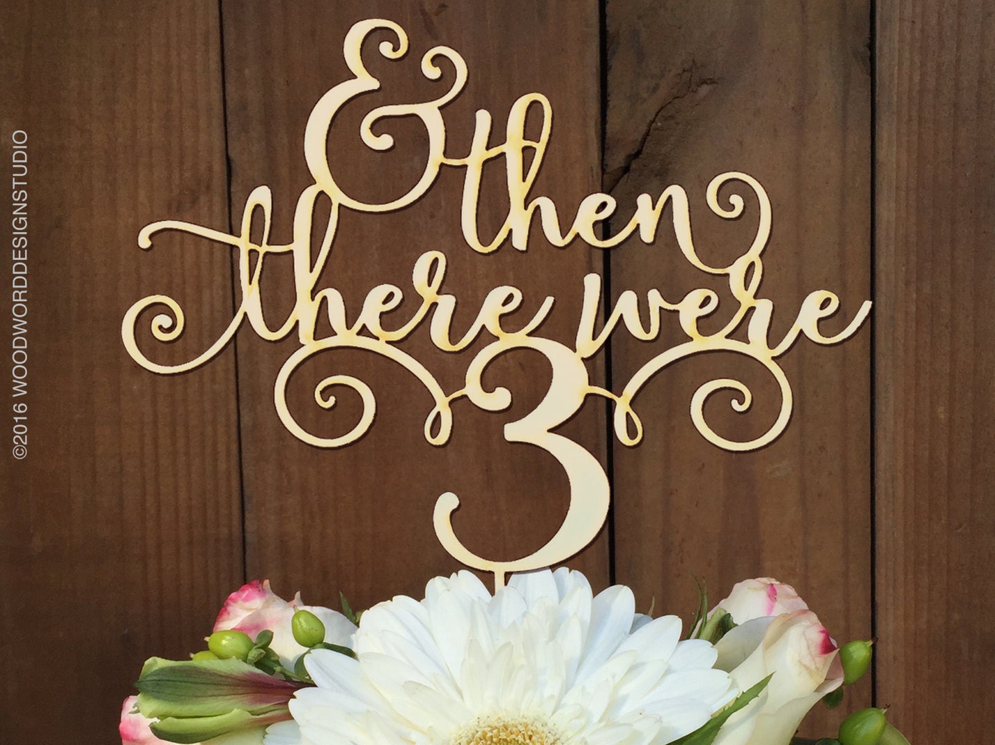 Baby Shower Cake Topper And then there were 3 Cake Topper