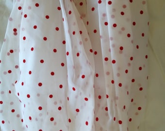 Items similar to Red And White Polka Dot Skirt With Lace - Adult ...