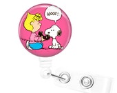 Snoopy phone call, Telephone customer support, Badge reel, ID Badge holder, retractable badge reel, phone, call, message,greeting,