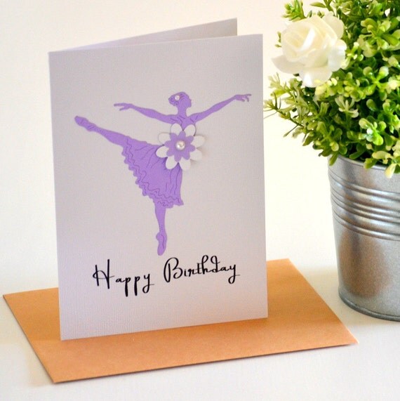 Ballerina Birthday Card Ballet Birthday Card Dancer Birthday