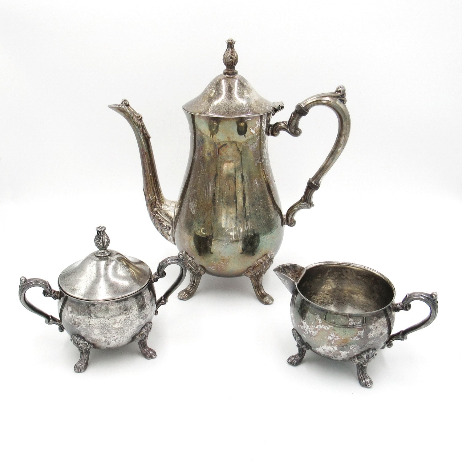 Silverplate Tea Set Silver Plate Tea Set Tea by graybeardsfinds