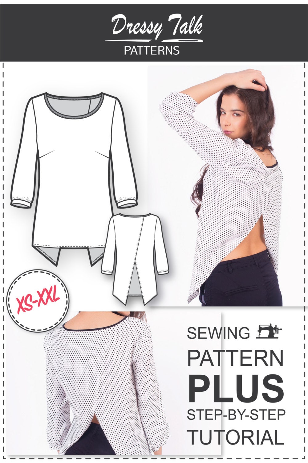 Top Patterns - Cross Back Top Pattern - Blouse Patterns - Sewing ...