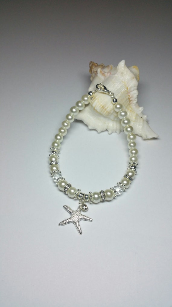 Starfish Bracelet Ivory Pearl Starfish Bracelet Beach