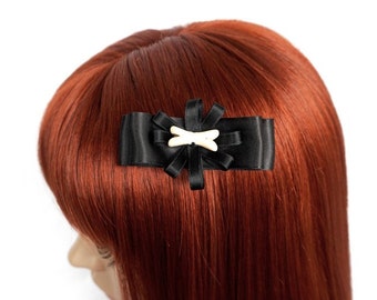 Black hair clip with bone