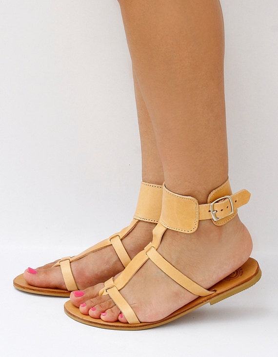 Women Greek Leather Sandals Style sandals Flat Sandals