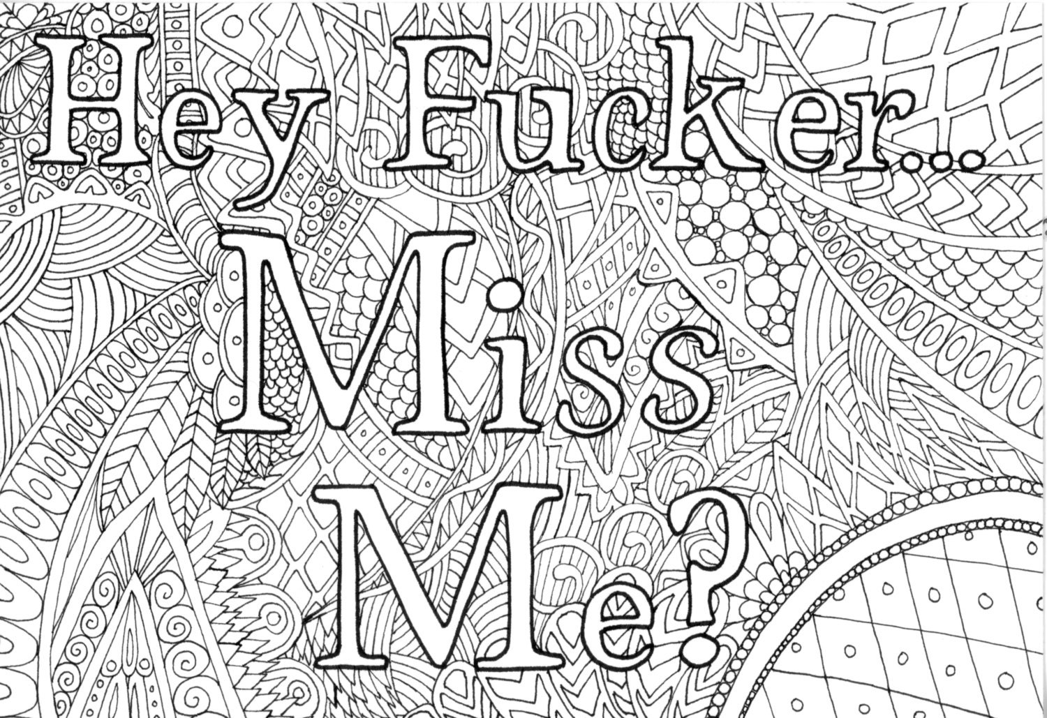 Download ADULT HUMOR Coloring Pages F Bomb Coloring Book Pages Swear