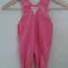 Vintage 1970's Baby Girls' Oshkosh Bubblegum Pink Corduroy overalls Snap Legs Footies Sz 6-9 Mo