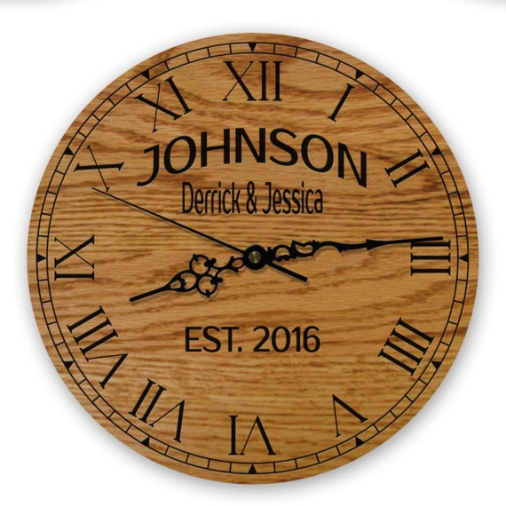 Laser Engraved Personalized Clock Customized by PersonalizedGiving