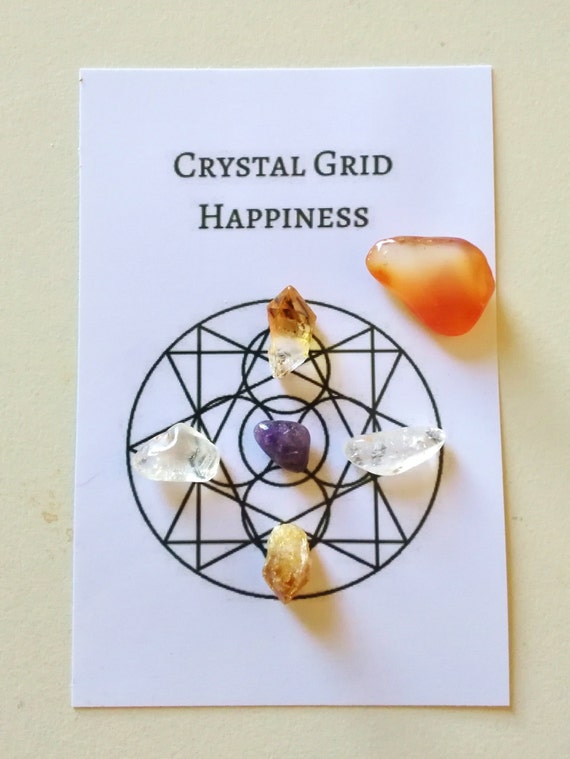 Happiness Crystal Grid Sacred Geometry By Feathersandstars