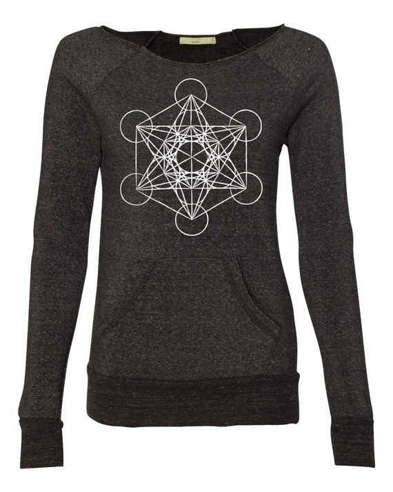 Ladies' offthe shoulder sweatshirt Metatron's Cube