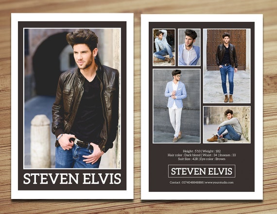 Model Comp Card Template Modeling comp card Fashion Card