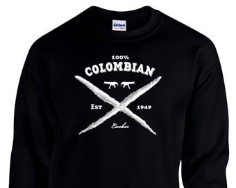 100% Colombia Pablo Escobar shirt, Pablo Escobar sweater, pablo sweatshirt, Cocaine Drug Lord, Narcos, Mens Sweatshirt