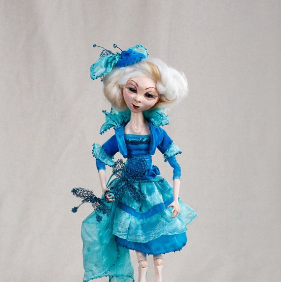 OOAK Fantasy Art Doll Diana, Sculpted Paper Clay Art Doll, Home decoration Art Doll, Collectible Art Doll