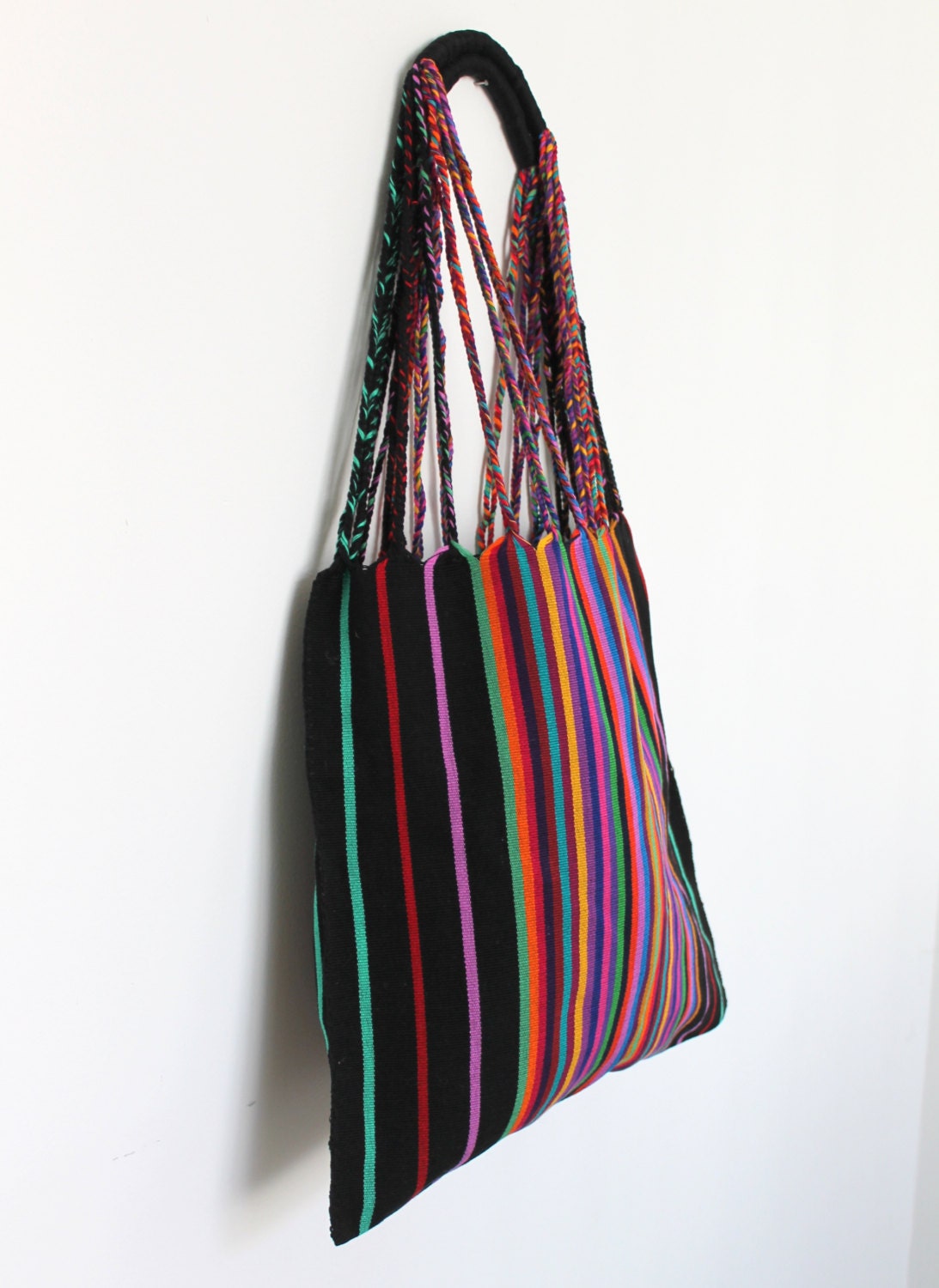 mexican handwoven black bag made in Chiapas / embroidered tote
