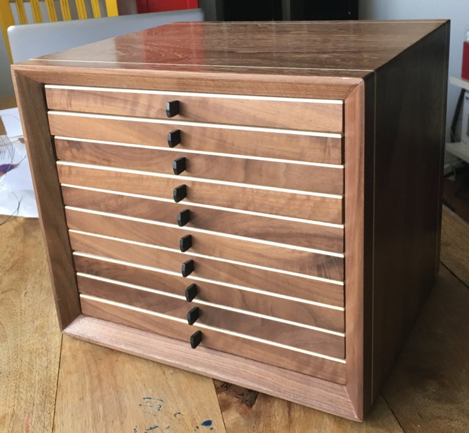 Wooden Coin Cabinet. Coin Case. Coin box.