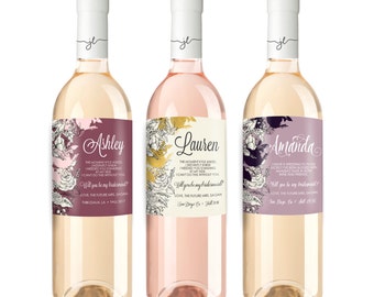 Will You Be My Bridesmaid Wine Label - Custom Will You Be My Maid of Honor & Bridesmaid Gift - Bridal Party Gift - Weatherproof Wine Label