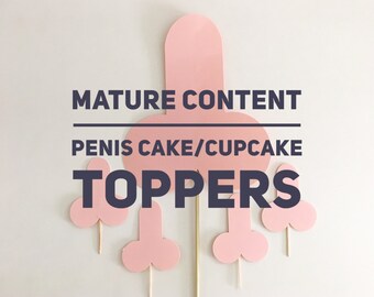 Penis Cake Topper, Bachelorette Ccake Topper, Xrated Party Decor Penis, Sperm