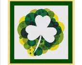 Cross stitch pattern, Shamrock, Clover, 4 leaf clover, Luck, St Patricks day, St Patrick, Saint Patricks day, Saint Patrick, St. Paddy's day