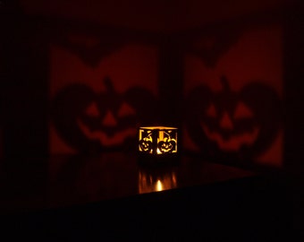 Pumpkin Candle holder, Halloween candle holder, Wooden Halloween cutout, Wooden Pumpkin,Homemade crafts, Halloween crafts, Halloween decor