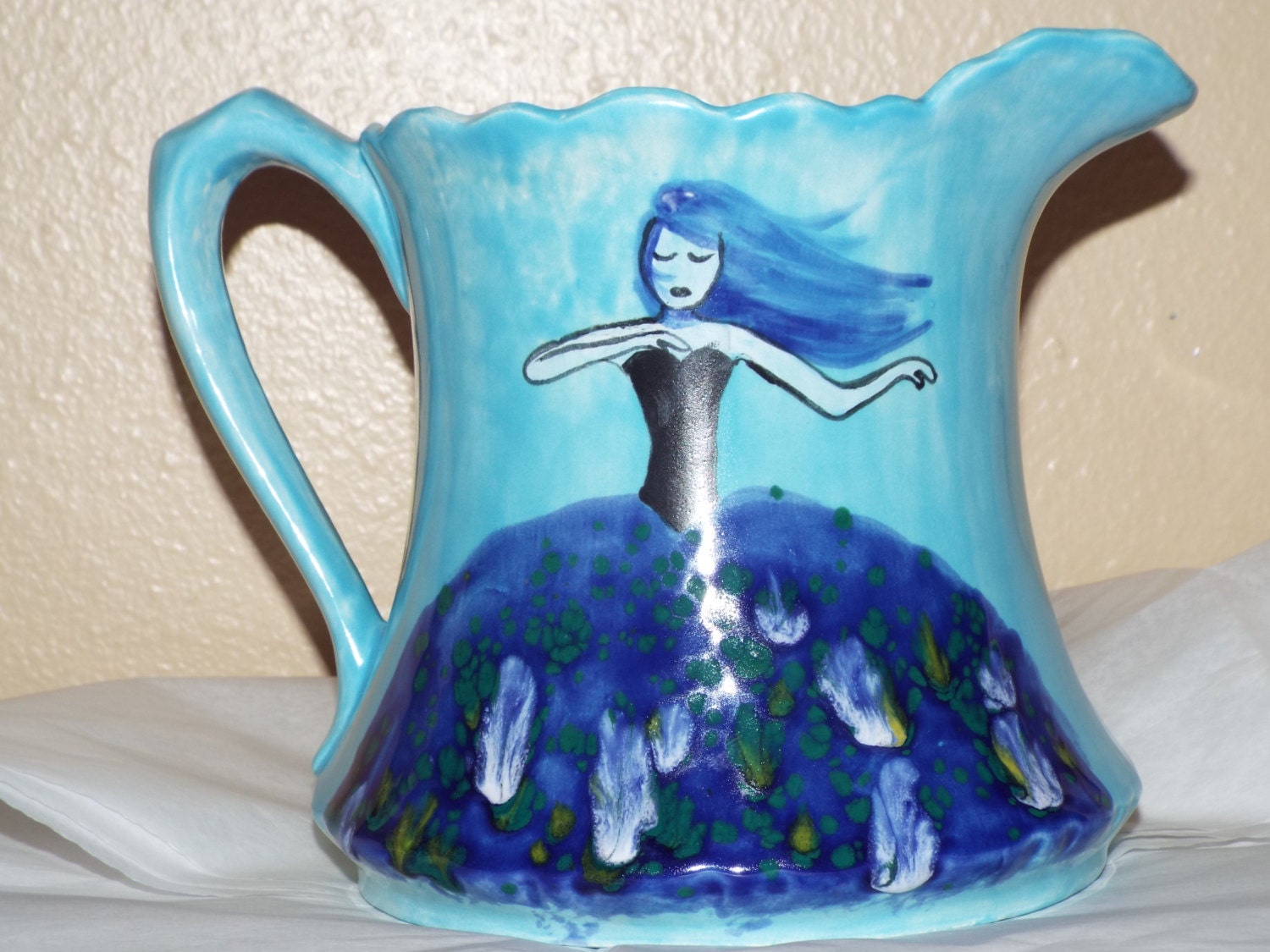 Handmade ceramic pitcher lemonade pitcher mint julip