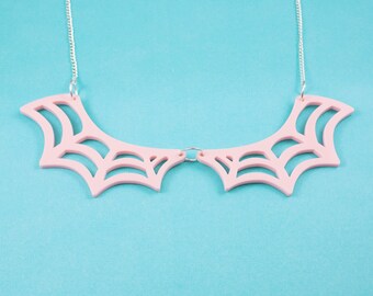 Pastel Pink Spiderweb Collar Pastel Goth Necklace
