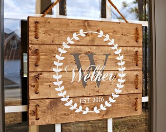 Wedding Gift Last Name Establish- Wedding Established Sign- Wedding Gift- Wood Signs- Front Porch Sign- Personalized Wooden Signs- PRE-ORDER